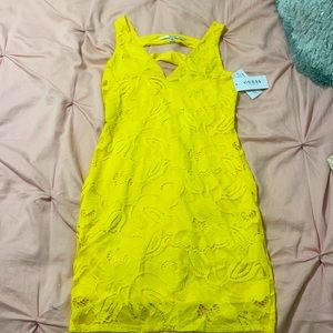 NWT yellow Guess cocktail dress